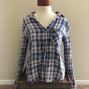 Anthropologie Cloth & Stone Plaid button up